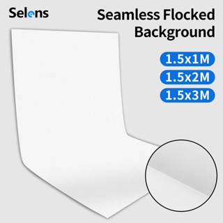 Selens 白色背景布植絨純色啞光背景不反射, 用於人像產品攝影視頻