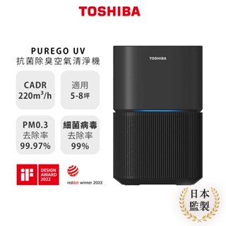 【日本東芝TOSHIBA】PUREGO UV抗菌除臭空氣清淨機(適用5-8坪)CAF-A400TW(H)｜生活家電旗艦店