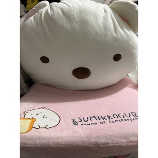 日本角落生物 Sumikko Sanrio 記憶枕大靠墊、合室椅，46*36*4（椅墊）高33公分，未使用，枕套可拆洗