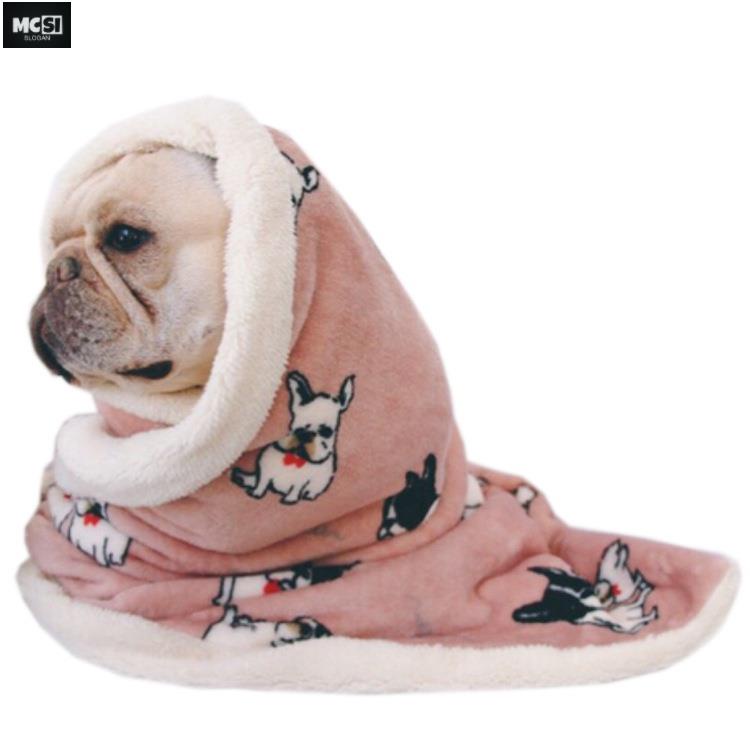 【Mcsi】寵物法蘭絨毛毯 雙層羔羊絨法蘭絨毛毯 寵物毛毯 可愛印花加厚刷毛寵物睡墊 狗狗毯子 被子 秋