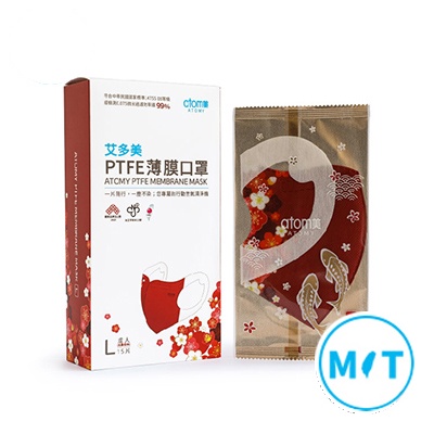 🌸限量體驗🌸艾多美 PTFE 薄膜口罩 M號 L號 禮盒 旺福紅 無鼻樑款 口罩 尊王藍 加大XL 代購 atomy