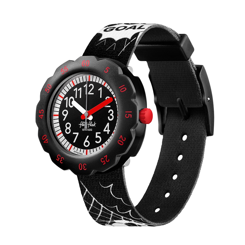 【FlikFlak】兒童手錶 GOAL ! 先馳得點 (34.75mm) 瑞士錶 兒童錶 編織錶帶 FPSP064
