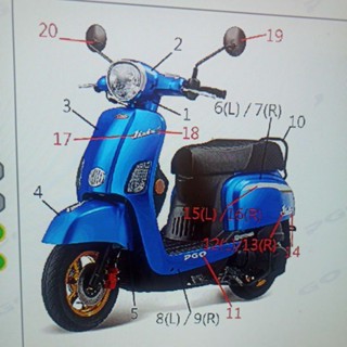 PGO摩特動力 Jbubu 消光藍 車殼 擋風版 面板 車殼 原廠 Jbubu 全車殼 消光藍 原廠 Jbubu 舊版