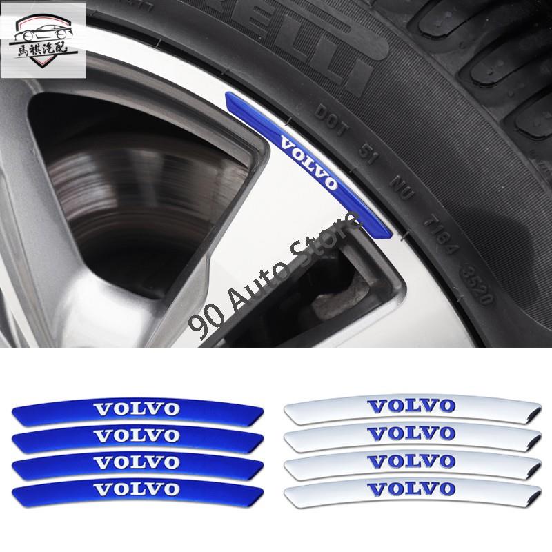 新款適用於沃爾沃Volvo V40 V50 V70 S40 汽車輪轂貼 輪廓隨意貼 輪胎框金屬車標貼 輪眉遮擋劃痕裝飾貼