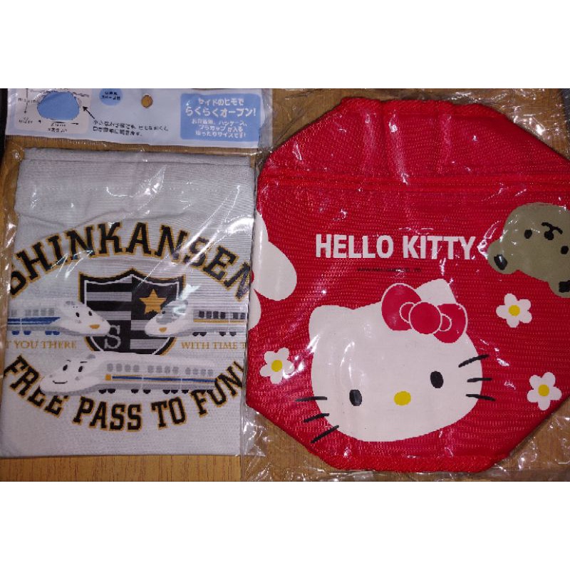 ［Hello Kitty+新幹線］圓桶保溫袋+束帶（正版商品）