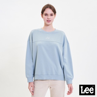 Lee 小LOGO剪接設計季節版型衛衣 大學T 女 Modern 藍綠LL220442745