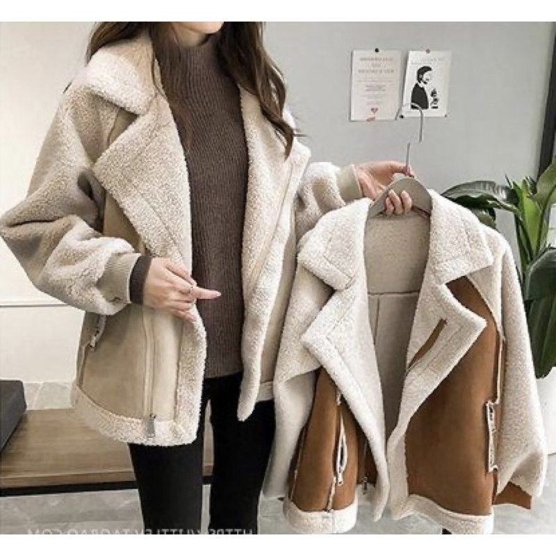 寬鬆羊毛羔麂皮外套🤎🤍 時尚百搭 休閒正式都可穿🫶