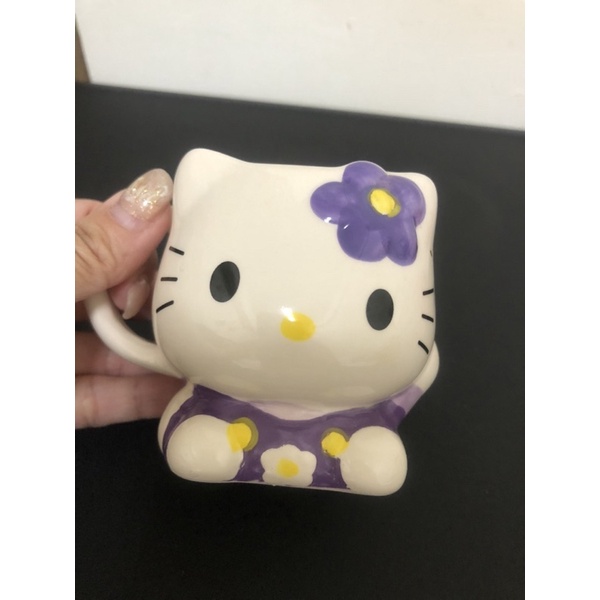 全新-日本帶回銀の鐘 銀之鐘Hello Kitty薰衣草紫馬克杯