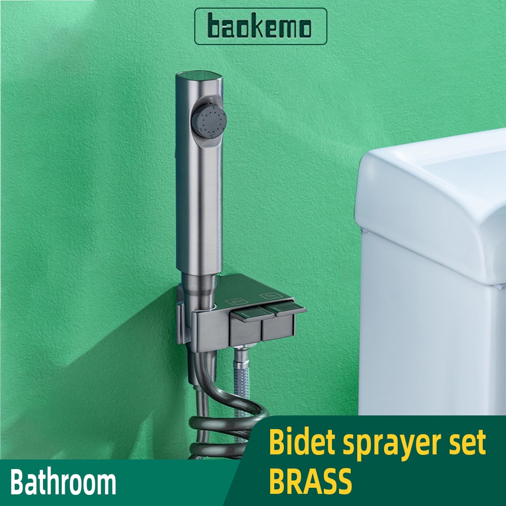 Baokemo 黃銅浴室坐浴盆噴霧器套裝衛生沖洗器馬桶便攜式坐浴盆淋浴套裝