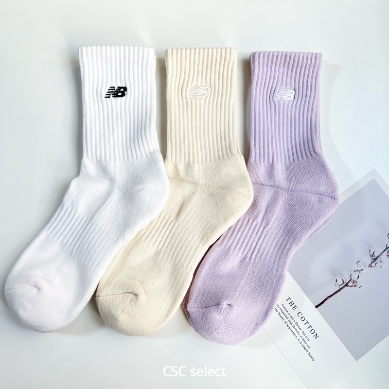 CSC▹ 現貨 New Balance 刺繡Logo 馬卡龍色系 厚款 三雙一組 韓國限定 中筒襪 長襪 男女 三款