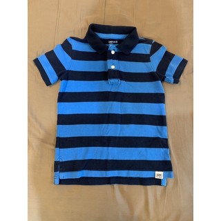 GAP KIDS XS 4-5Y 深藍 淺藍 橫條紋 短袖 Polo衫 / 二手九成九新