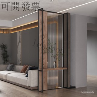 可訂製-【免運】不銹鋼長虹玻璃隔斷墻入戶鐵藝客廳實木屏風輕奢現代簡約客廳玄關