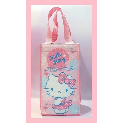 Hello Kitty 保冷 環保飲料提袋 凱蒂貓 水壺袋 手搖杯袋 冰霸杯手提袋 和風款 Sanrio