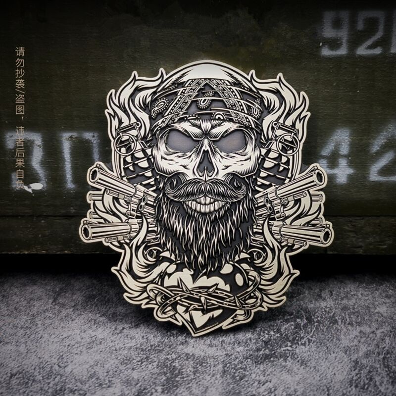 【chilala】Harley Davidson 哈雷機車重機立體徽章個性骷髏車隊胸針汽車貼紙 機車貼 貼花