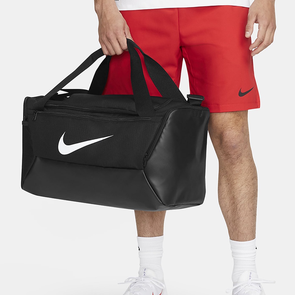 NIKE CLUB TEAM SWOOSH Duffel 黑白 大勾 健身  旅行袋 手提 鞋袋【DM3976-010】