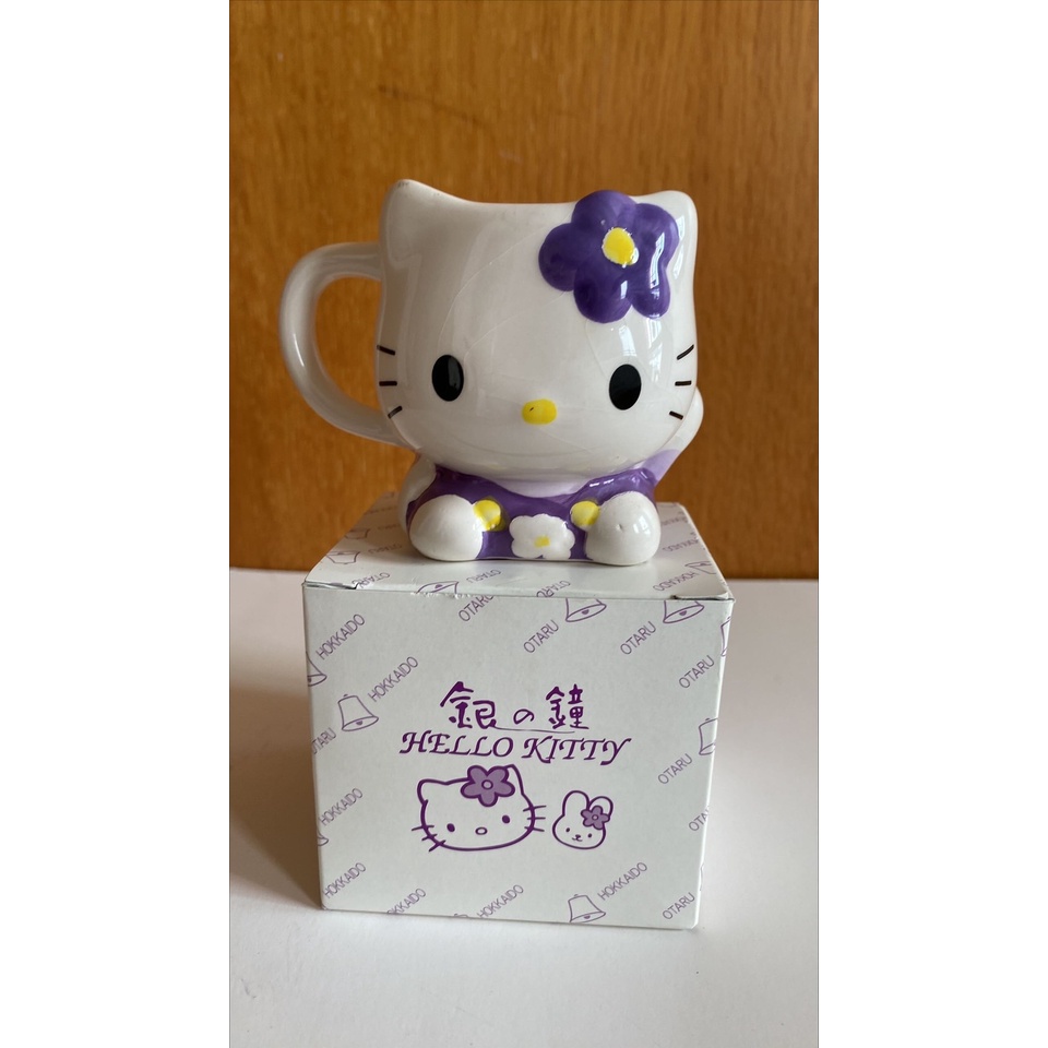 日本 北海道 小樽 銀之鐘咖啡杯 hello kitty立體咖啡杯