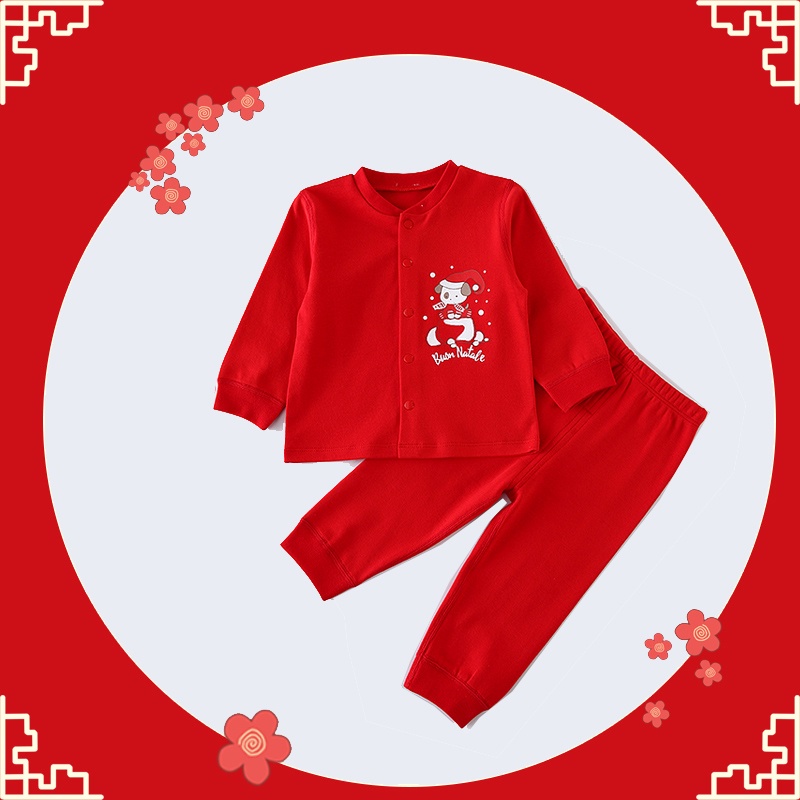 男嬰女童聖誕套裝新生嬰兒新年紅色連身衣連身衣連體衣