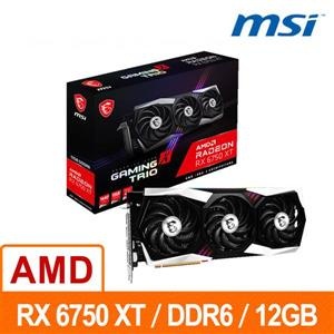 (聊聊享優惠) 微星MSI Radeon RX 6750 XT GAMING X TRIO 12G AMD顯示卡