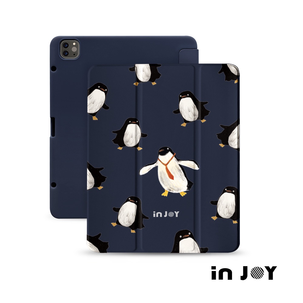 INJOY｜iPad case 12.9/Air5/iPad 9/mini 6 搖擺企鵝 附筆槽平板保護套