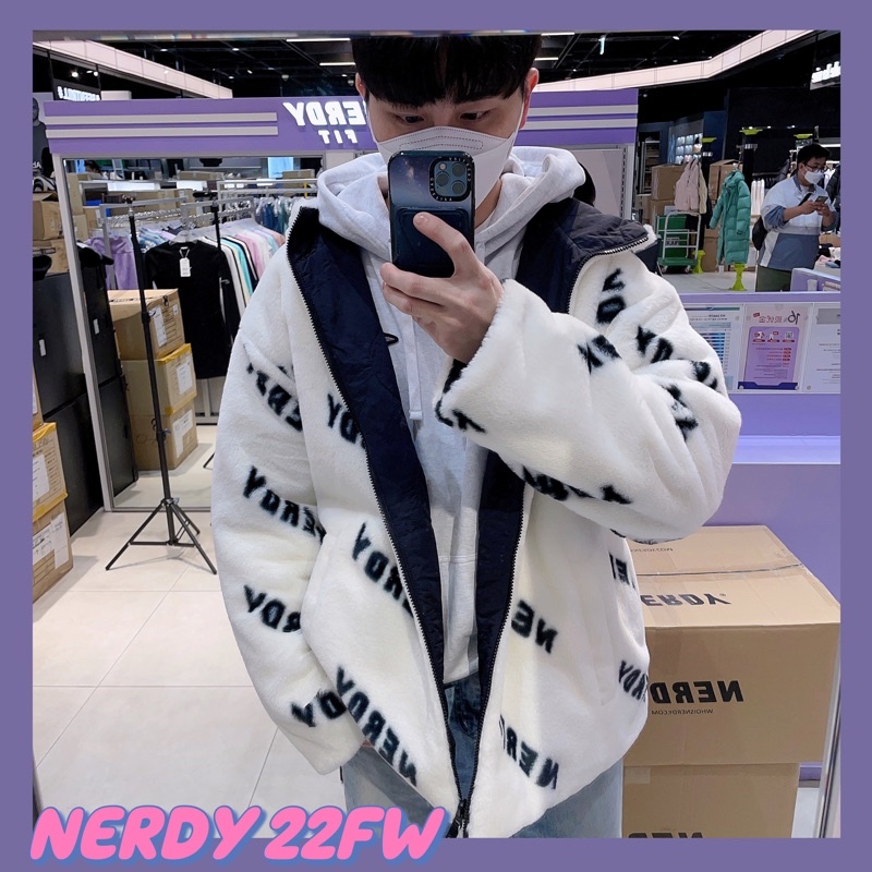 《MR.JK》韓國代購 NERDY 滿標 防風 天鵝絨 雙面穿 外套 秋冬 新款 太妍 同款 韓國 代購