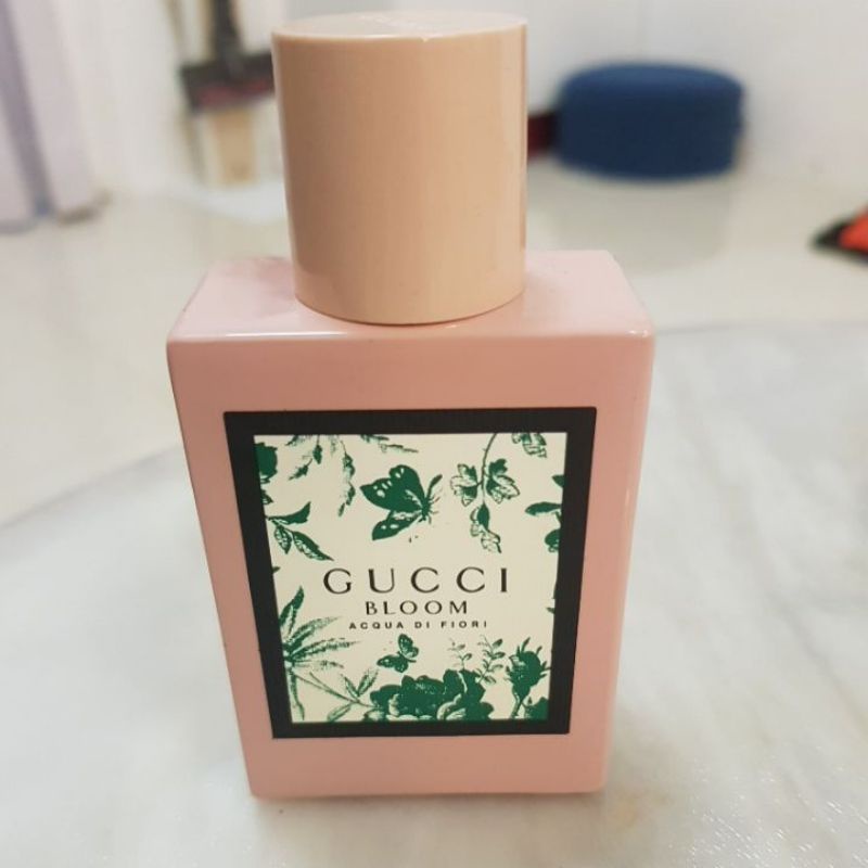 不二價！二手香水 僅噴1次！Gucci Bloom Acqua Di Fiori 花悅綠漾女性淡香水 50ml(無外盒！