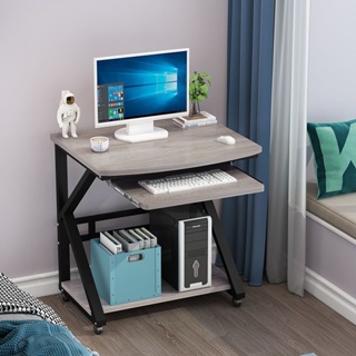 【電腦桌】【書桌】迷你電腦桌臺式家用書桌可移動臥室小戶型60cm簡約電腦帶輪小桌子