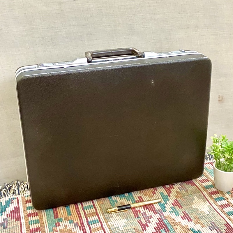 Echolac 小型 深棕色 手提行李箱 硬殼手提箱 行李箱 旅行箱 手提箱 提箱 老提箱 老手提箱 復古手提箱
