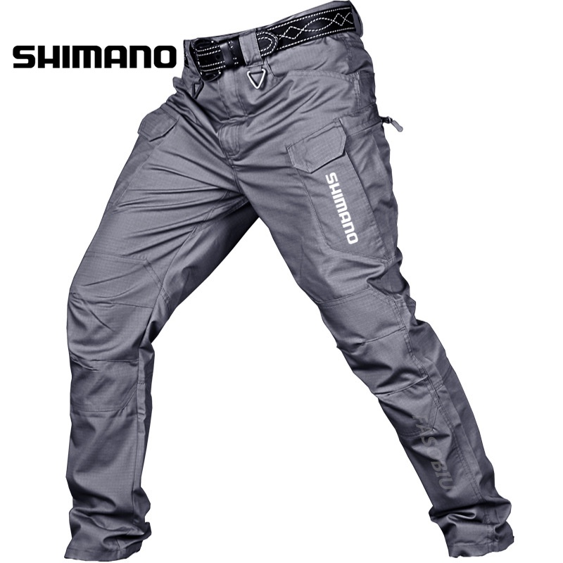 Shimano 釣魚褲防水釣魚服遠足多口袋耐用戶外狩獵男褲戰術長褲服裝