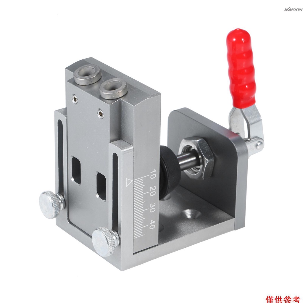 Kkmoon 口袋孔定位器夾具套件鋁合金 15 度角斜孔鑽孔導向器, 帶快速夾木工作工具