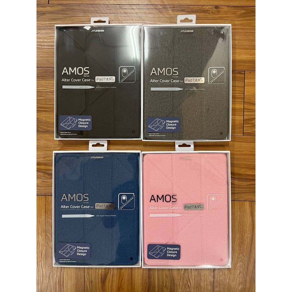JTLEGEND iPad 2021/2020/2019 Amos 10.2吋 相機快取多角度折疊布紋皮套