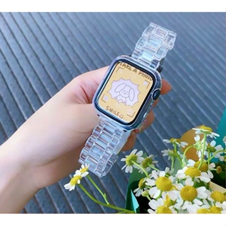 Apple Watch7透明三珠透明三珠 42/44/45mm蘋果透明雪花手錶帶