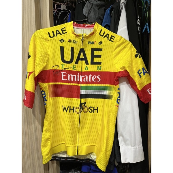 2020環法黃衫 UAE車隊Pogacar 皮卡丘簽名車衣 透氣排汗空力一級車衣 M號