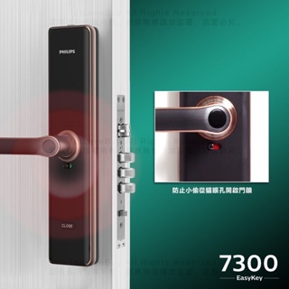 【Philips 飛利浦】7300 把手式智能門鎖/電子鎖 EASYKEY