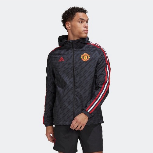 【豬豬老闆】ADIDAS Manchester United 黑紅 曼聯 休閒 運動 連帽外套 男款 HE6650