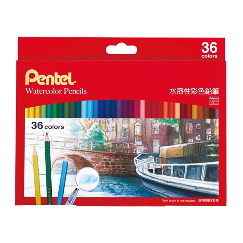 Pentel水溶性彩色鉛筆36色 /iloom 無毒車車造型蠟筆/MONA蒙納 12色壓克力水彩顏料(25ml)