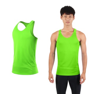 HODARLA 男女肌膚無感挖背背心(輕量 抗UV 0秒吸濕排汗 無袖 台灣製 螢光綠