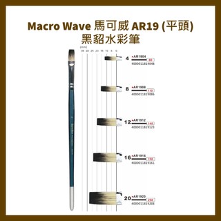 Macro Wave 馬可威 AR19 (平頭)黑貂水彩筆