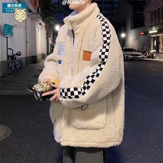 免運★限時下殺-冬季棋盤格子羊羔絨棉衣男 正韓外套男女 寬鬆上衣 保暖衣 棉服ins情侶寬松棉服外套韓版潮牌加厚棉襖