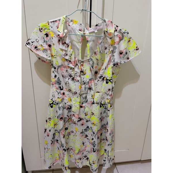 abula專櫃 夏季短袖螢光洋裝38號全新
