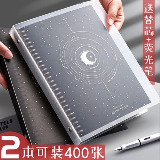熱銷 線圈筆記本 星空活頁本B5可拆卸筆記本子大學生A5簡約活頁扣環線圈本紙A4活頁夾殼康奈爾網格本外殼可拆方格本荷葉