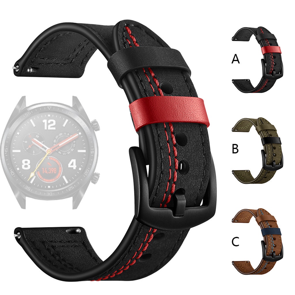 適用於華為 Watch GT 2 錶帶的皮革錶帶適用於三星 Galaxy Watch 46 毫米 42 毫米智能手錶的皮