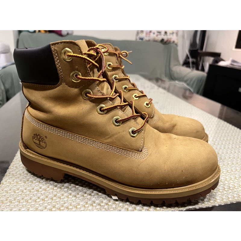 《二手誠可議，剛送洗》Timberland_童鞋經典防水黃六吋靴12909