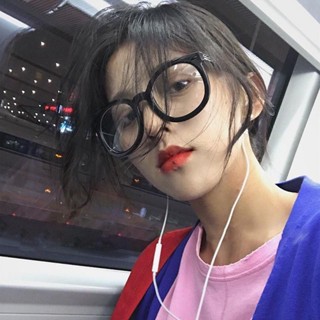 抖音網紅同款韓版潮女 素顏神器 眼鏡架 復古圓粗平光 素顏大框眼鏡 復古圓形臉 經典大框黑框大粗框 眼鏡框