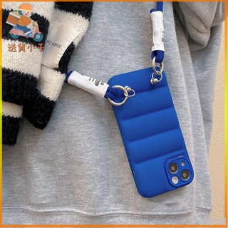 【免運】斜挎掛繩項鍊冬季羽絨服手機殼適用於 Iphone 13 12 11 Pro XS Max XR X 8 7 Pl