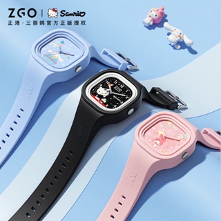 ZGO正港三麗鷗聯名兒童手錶女2022硅膠錶帶中小學生考試腕錶可愛防水兒童手錶 Hello Kitty 凱蒂貓