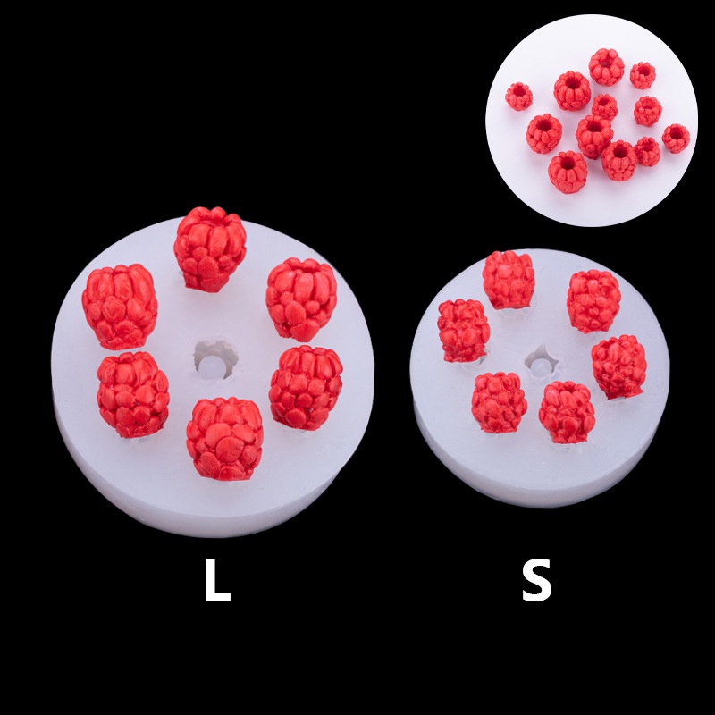 3d 覆盆子草莓矽膠模具 DIY 仿真水果蛋糕甜點餐桌裝飾配件水果矽膠模具