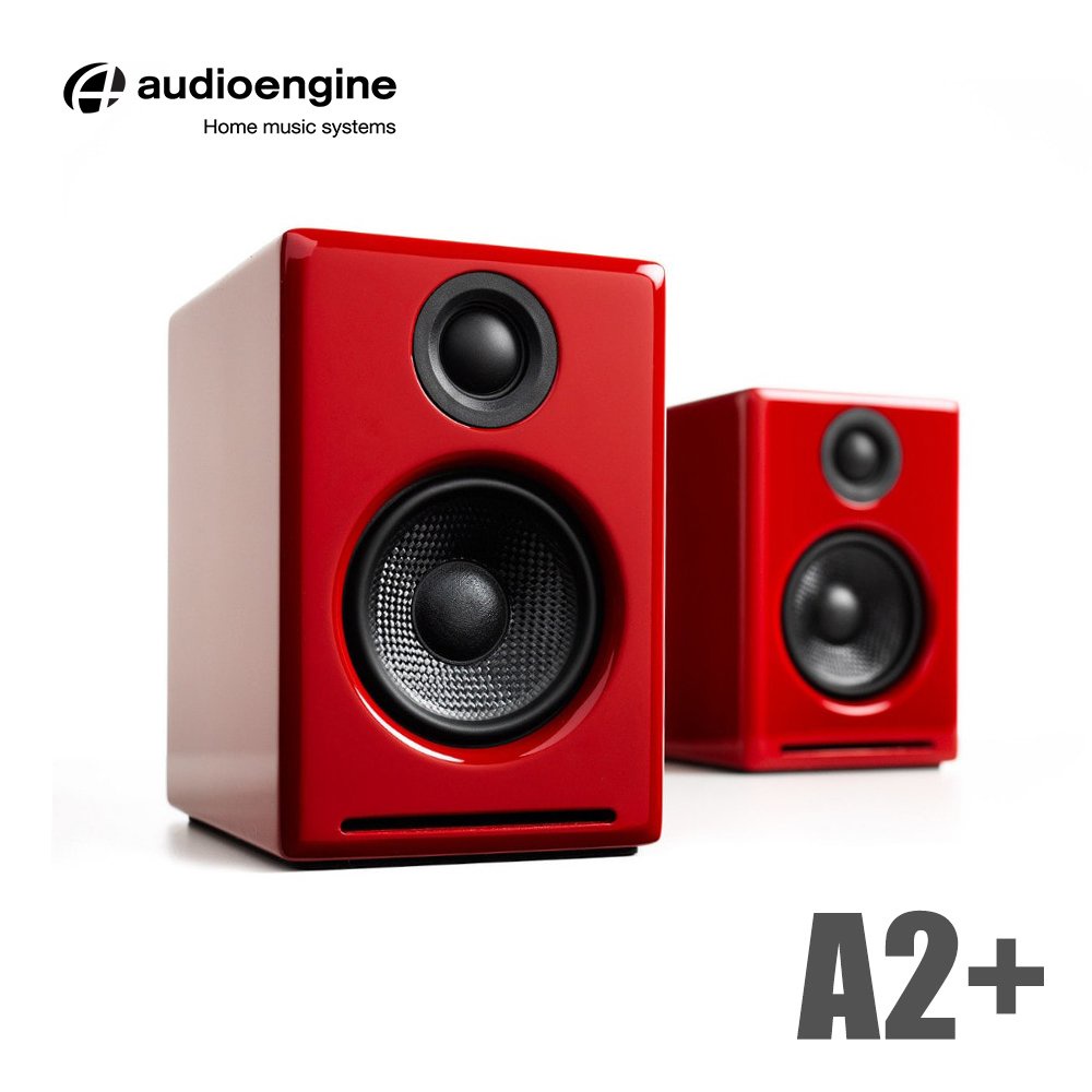 【風雅小舖】【Audioengine A2+ wireless主動式立體聲藍牙書架喇叭-紅色款】