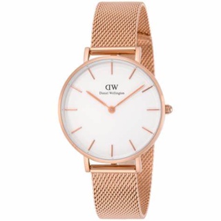 Daniel Wellington PETITE MELROSE系列 錶徑 : 32mm 白面玫瑰金框米蘭錶帶女錶 DW