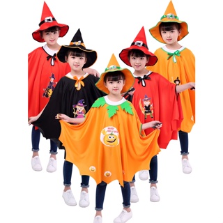 *BABY.萬圣節披風巫師袍兒童聚會服裝飾帽子套裝女童魔法師衣服黑色斗篷