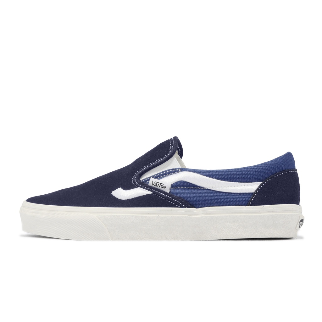 Vans Classic Slip-On 藍 白 懶人鞋 膠底 男鞋 女鞋 休閒鞋 【ACS】 VN0A5JMHBL7